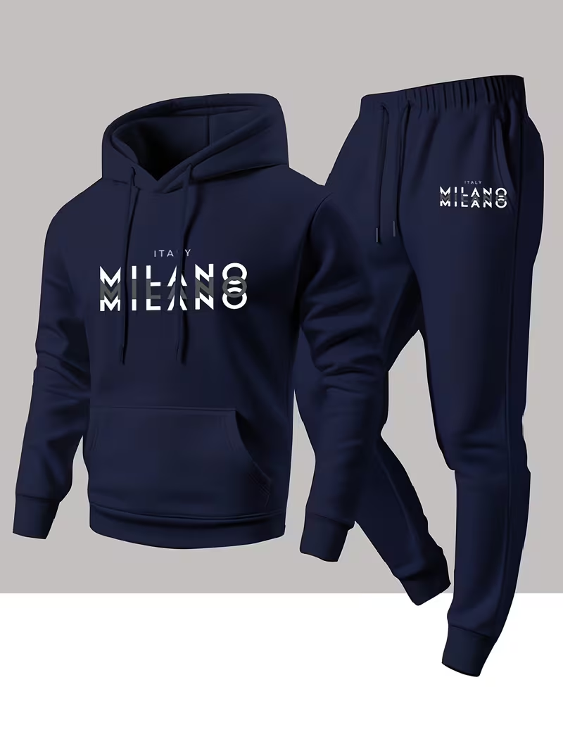 Winter Clothing Fashion - Herren Trendiges Mode-Set mit Buchstabendruck Zweiteiliges