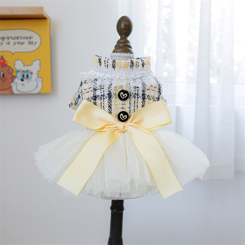 Yellow Winter Clothing - Gelbe Bandkleider für Hunde, süßer Traum,