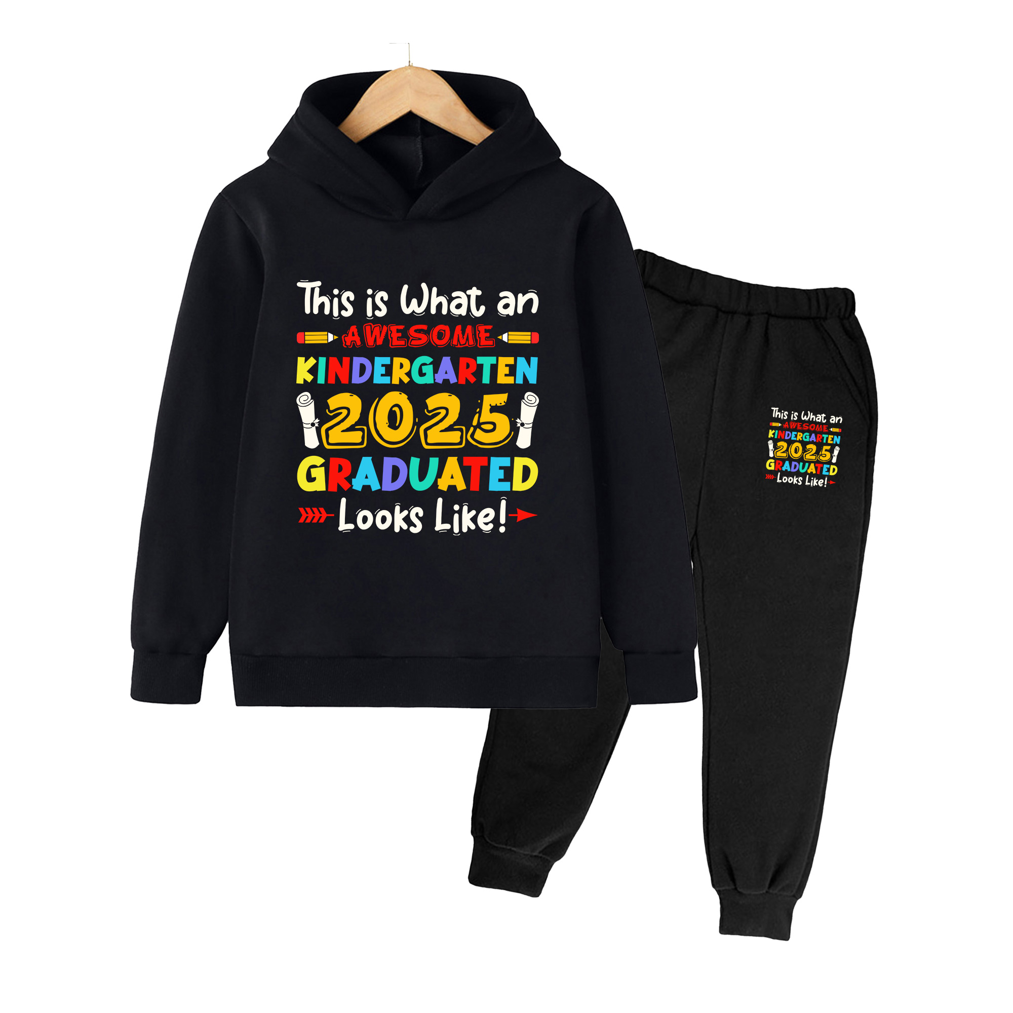 Winter Clothing Kindergarten - Kinder-Hoodie & Hosen-Set, Bunter 2025 Kindergarten-Abschlussdruck,