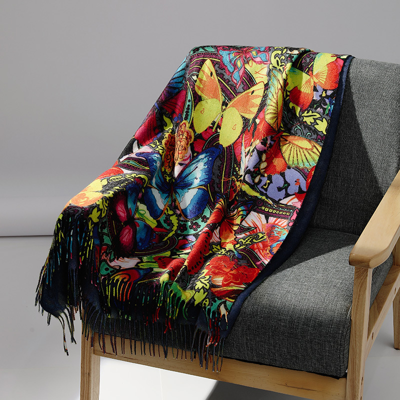 Cashmere Scarf Wrap - Luxus Marke Ölgemälde Kaschmir Schal für