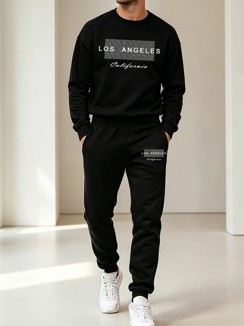 Winter Clothing Fashion - Herbst Winter Herren Sport 2-teiliges Set