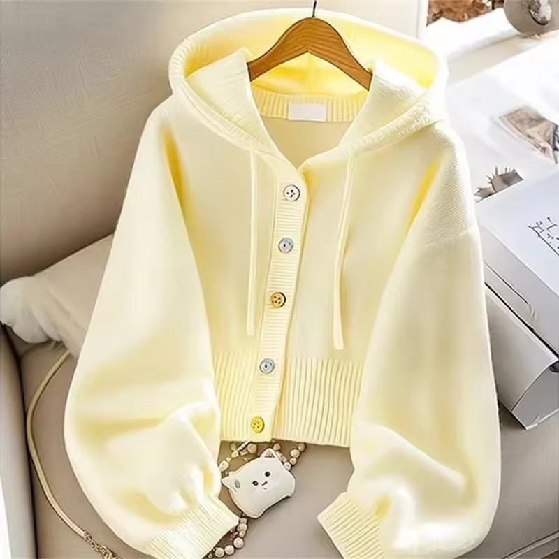 Mode Mit Kapuze Gestrickte Pul – Yellow Winter Clothing Bewertung und Preis