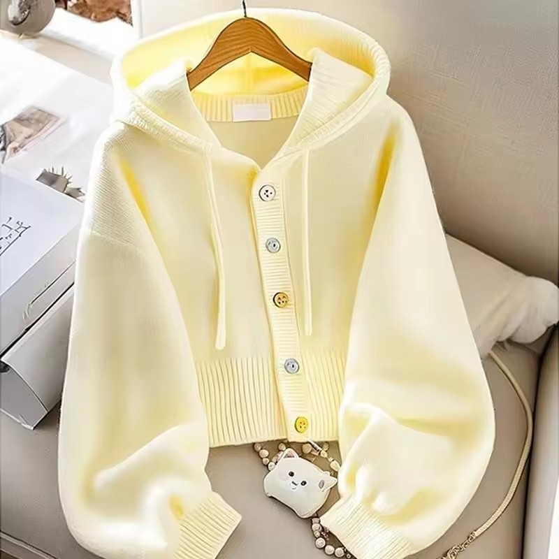 Mode Mit Kapuze Gestrickte Pul – Yellow Winter Clothing Bewertung und Preis
