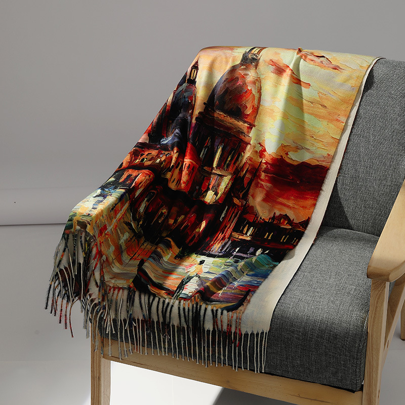 Luxus Marke Ölgemälde Kaschmir – Cashmere Scarf Wrap Bewertung und Preis